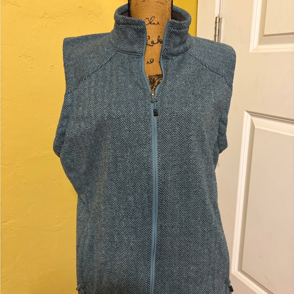 Women's Blue Herringbone Vest